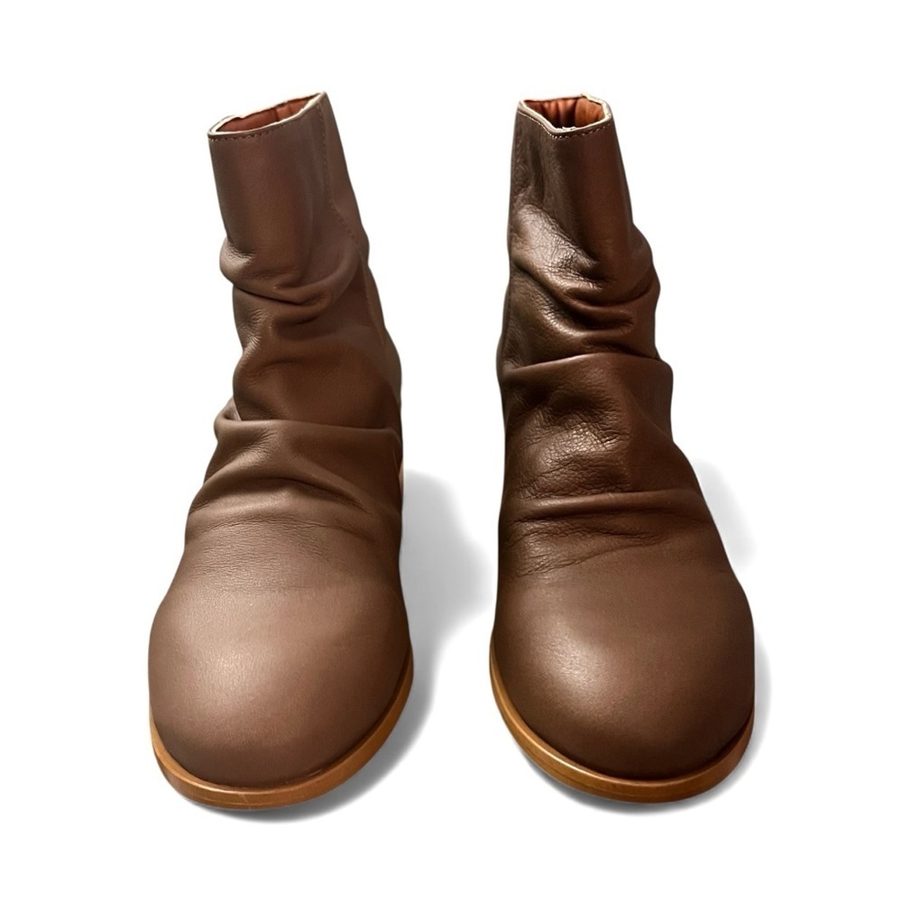 Anthropologie Leather Slouchy Ankle Boot Womens 5.5 Boho Chic Neutral Minimalist - Picture 4 of 10